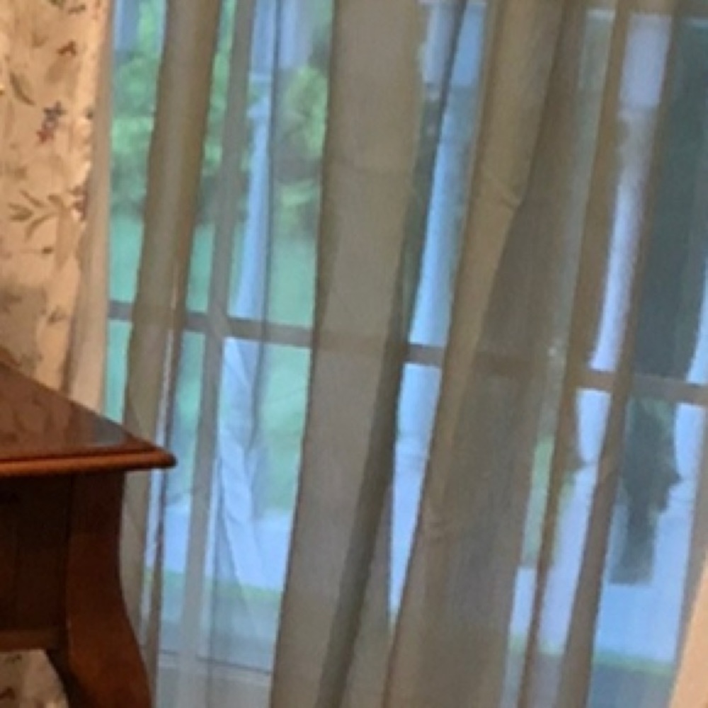 Sage green window sheer curtains rod pocket